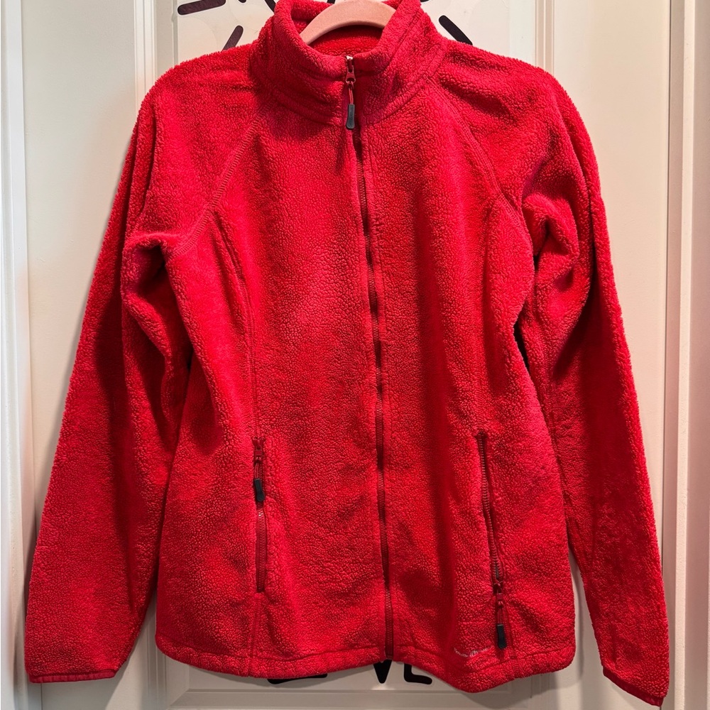 Eddie Bauer Red Fleece Jacket Women Small